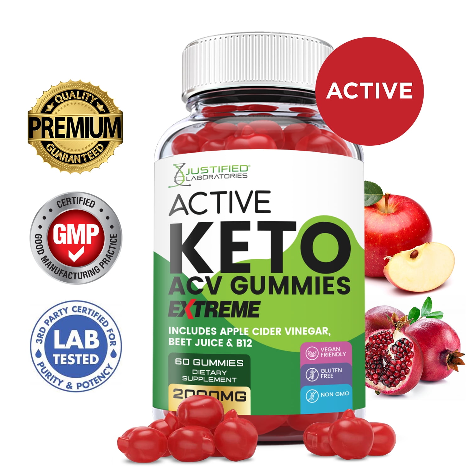 Active Keto Extreme ACV Gummies 2000mg Dietary Supplement 60 Gummys