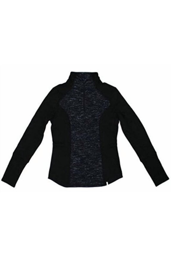 Ladies 1/4 Zip Pullover in Black/Black Large