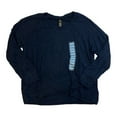 thumbnail image 1 of Active Life Women's Long Sleeve Modal Crossover Hem Pullover Sweater Top (Navy, L), 1 of 2