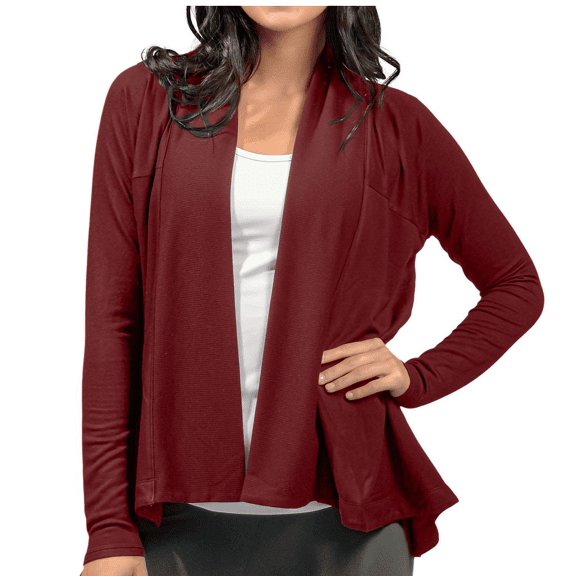 Active Life Women's Modal Cardigan in Dark Garnet, Medium