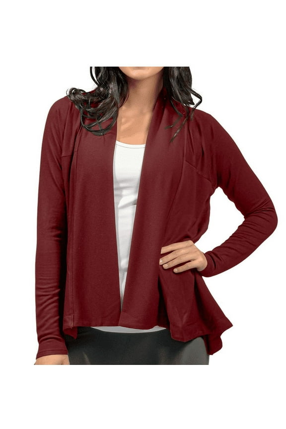 Women's Modal Cardigan in Dark Garnet, Medium