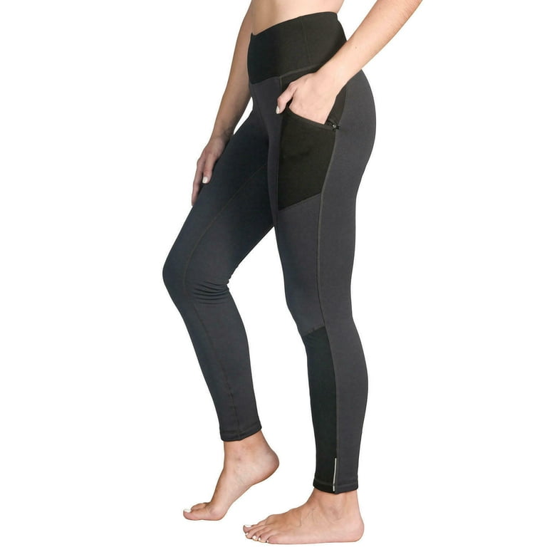 BCG Women’s XL Black Fleece lined athletic pants Zipper Pockets/Zip Ankle 