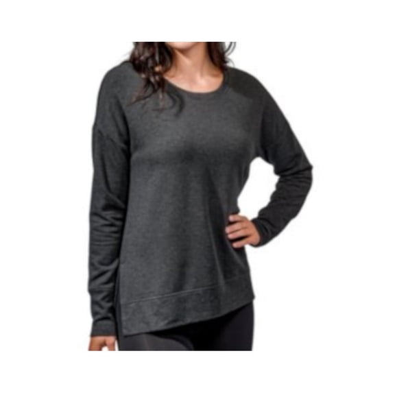 Active Life Womens Size Large Side Slit Modal Top, Black Heather