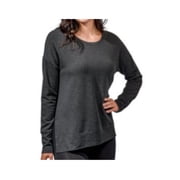 Active Life Womens Size Large Side Slit Modal Top, Black Heather
