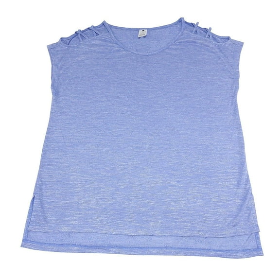 Active Life Womens Size X-Large Open Shoulder Top, Muscari Heather Blue