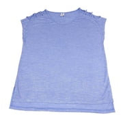 Active Life Womens Size X-Large Open Shoulder Top, Muscari Heather Blue