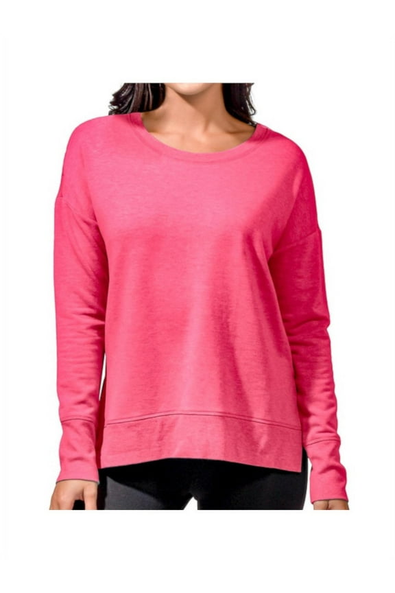Womens Size XX-Large Side Slit Modal Top, Pink Heather