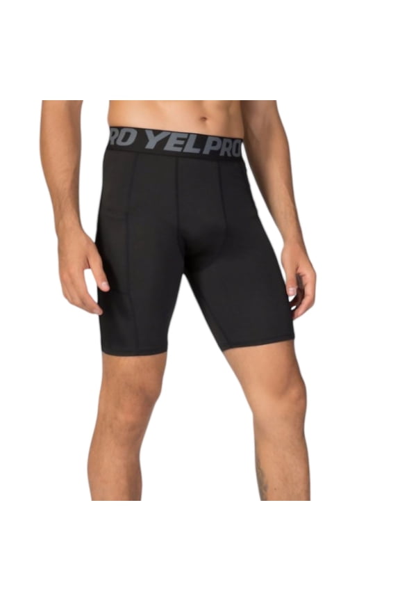 Active Men's Compression Fit Performance Shorts with Wide Waistband and Moisture-Wicking Stretch Fabric - XX Large, Black