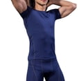 thumbnail image 1 of Active Men's Compression Short Sleeve Athletic T-Shirt with Moisture-Wicking Stretch Fabric for Training and Workouts - Medium, Navy, 1 of 6