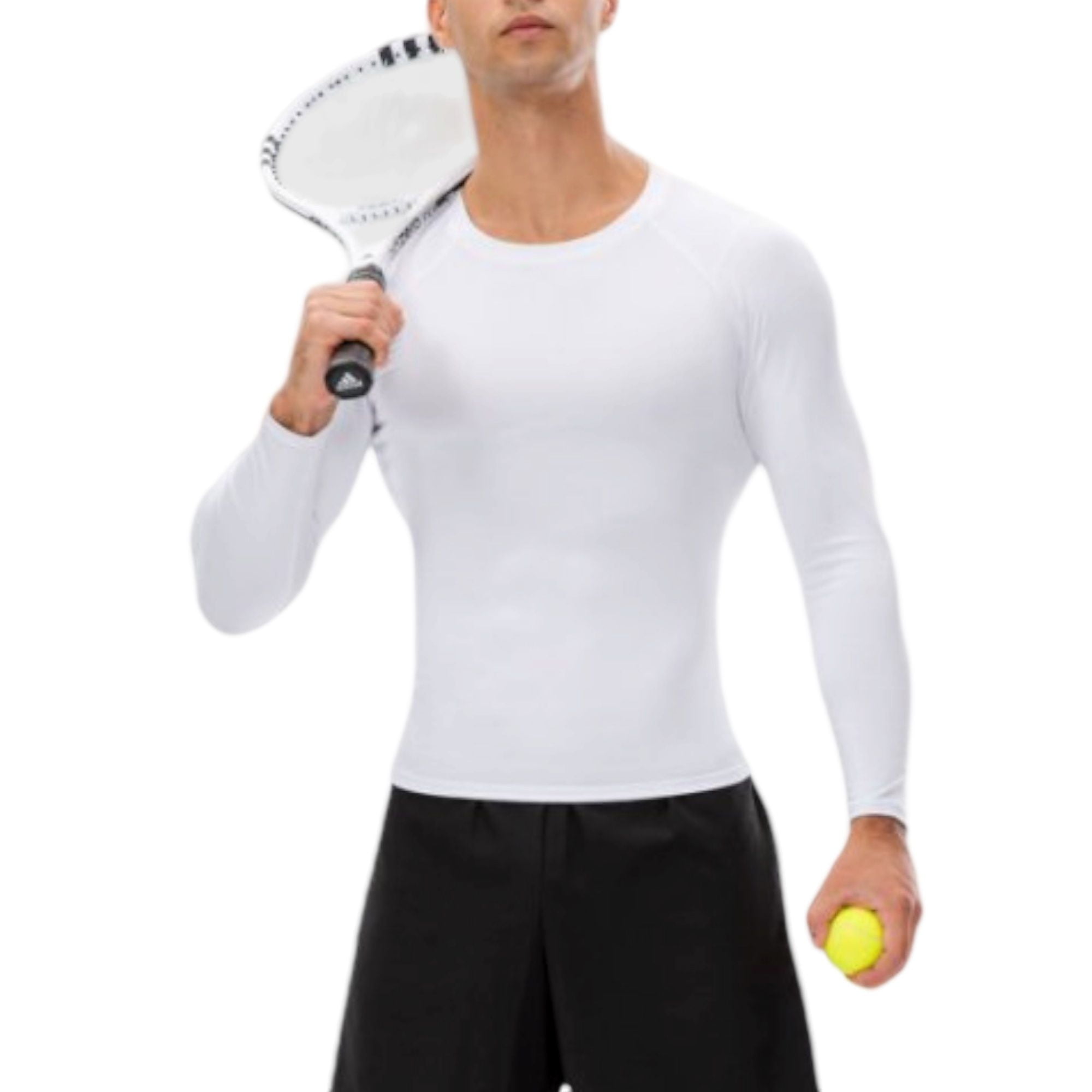 Active Men's Long Sleeve Compression Shirt with Crew Neck and Moisture ...