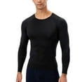 thumbnail image 1 of Active Men's Long Sleeve Compression Shirt with Crew Neck and Moisture-Wicking Stretch Fabric - Medium, Black, 1 of 7