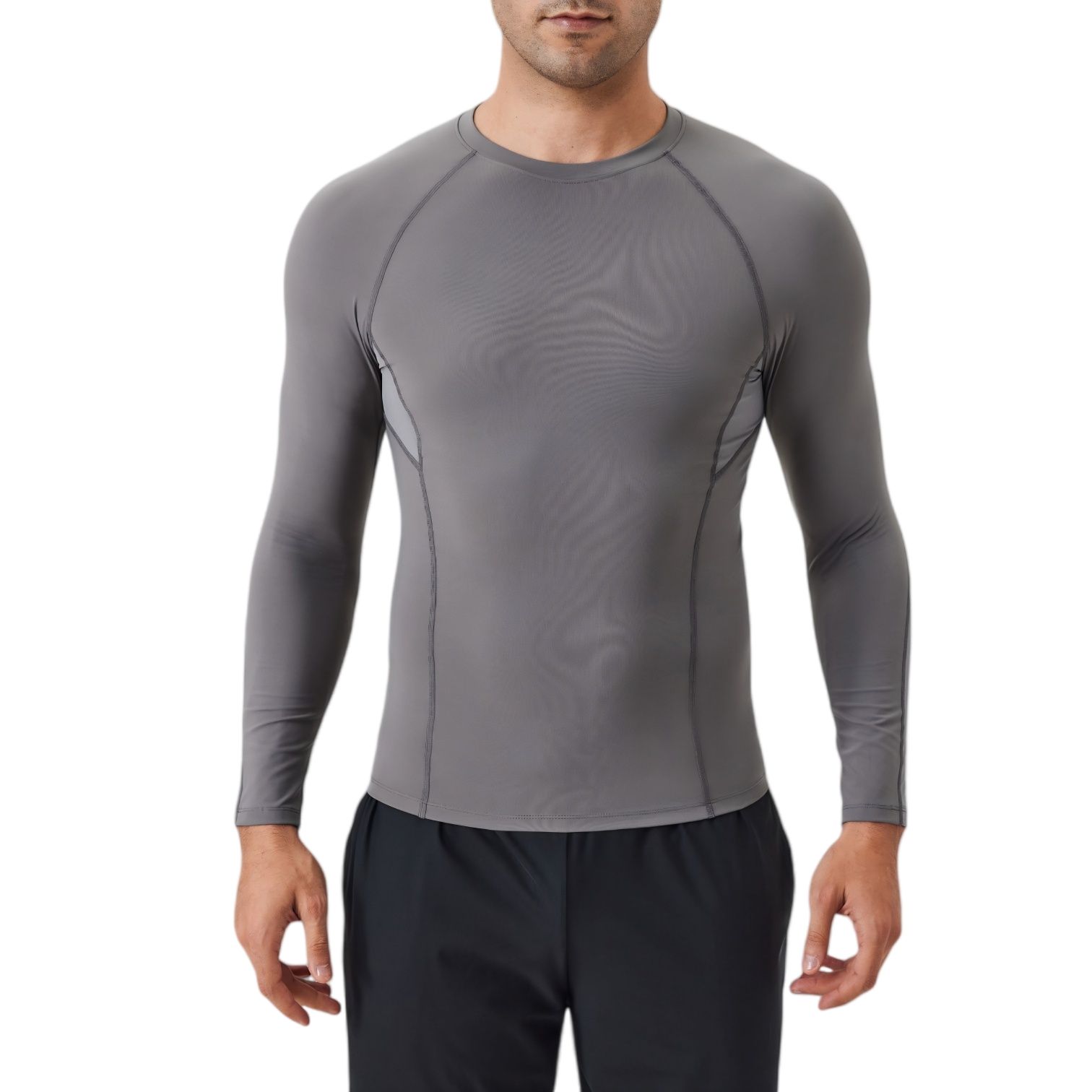 Active Men's Long Sleeve Compression Shirt with Stretch Fit and ...