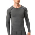 thumbnail image 1 of Active Men's Long Sleeve Compression Training Shirt with Crew Neck and Contrast Stitching Detail - X Large, Gray, 1 of 7