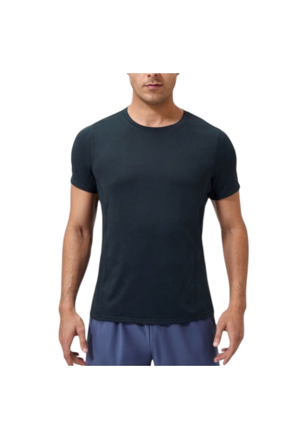 Active Men's Performance Crew Neck Athletic T-Shirt with Subtle Hex Pattern and Moisture-Wicking Fabric - Medium, Gray