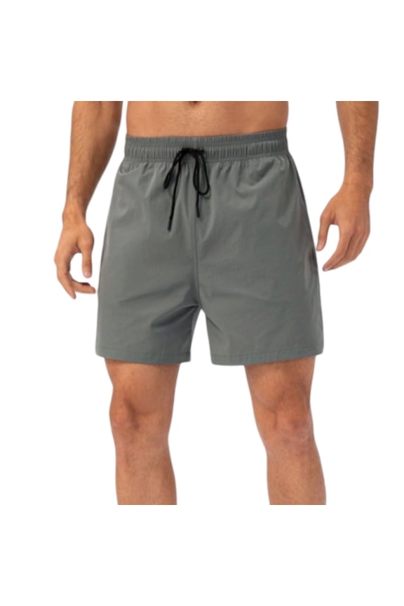 Active Men's Quick-Dry Athletic Shorts with Adjustable Drawstring Waist and Side Pockets for Active Training - Small, Gray