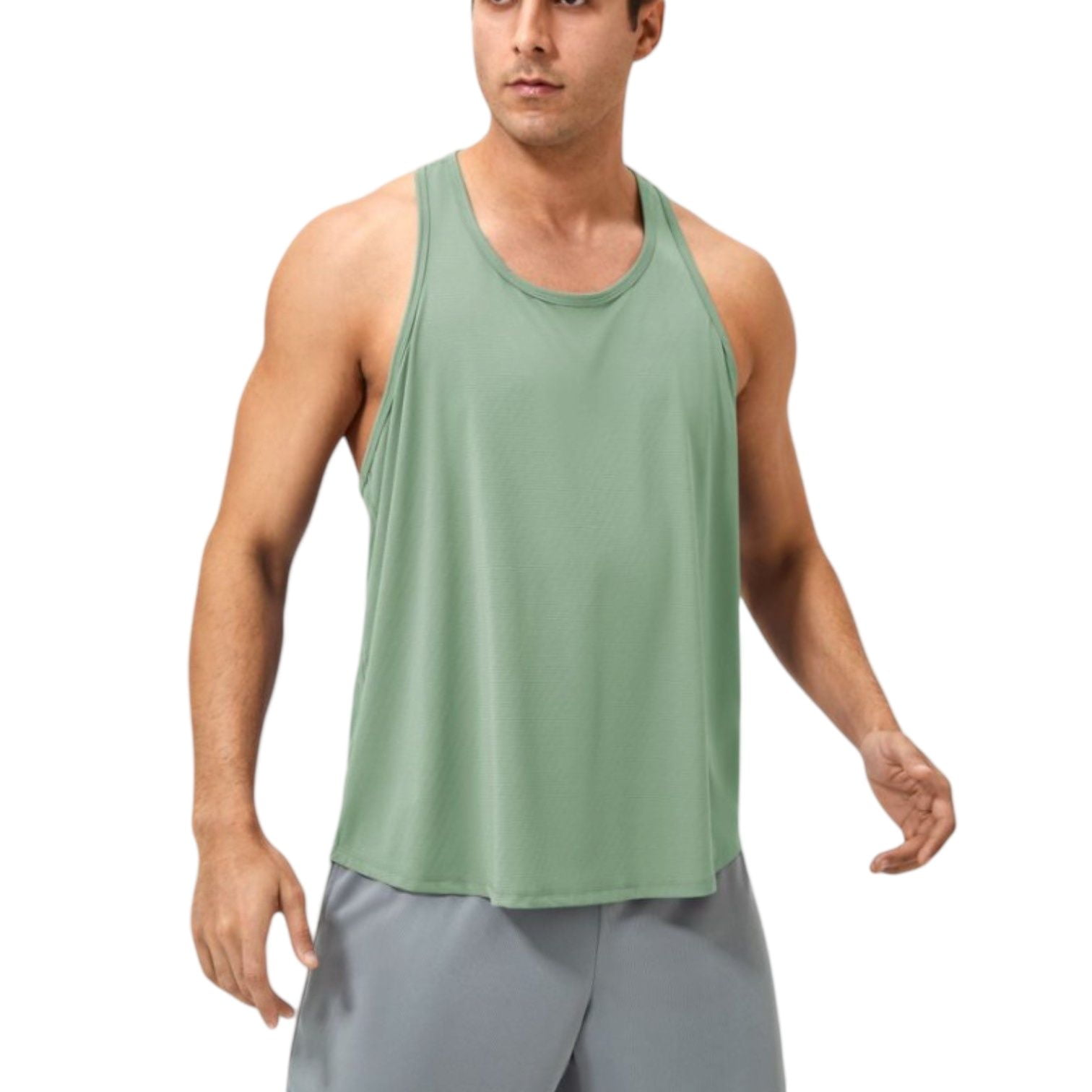 Active Men's Racerback Muscle Tank Top with Wide Armholes and ...