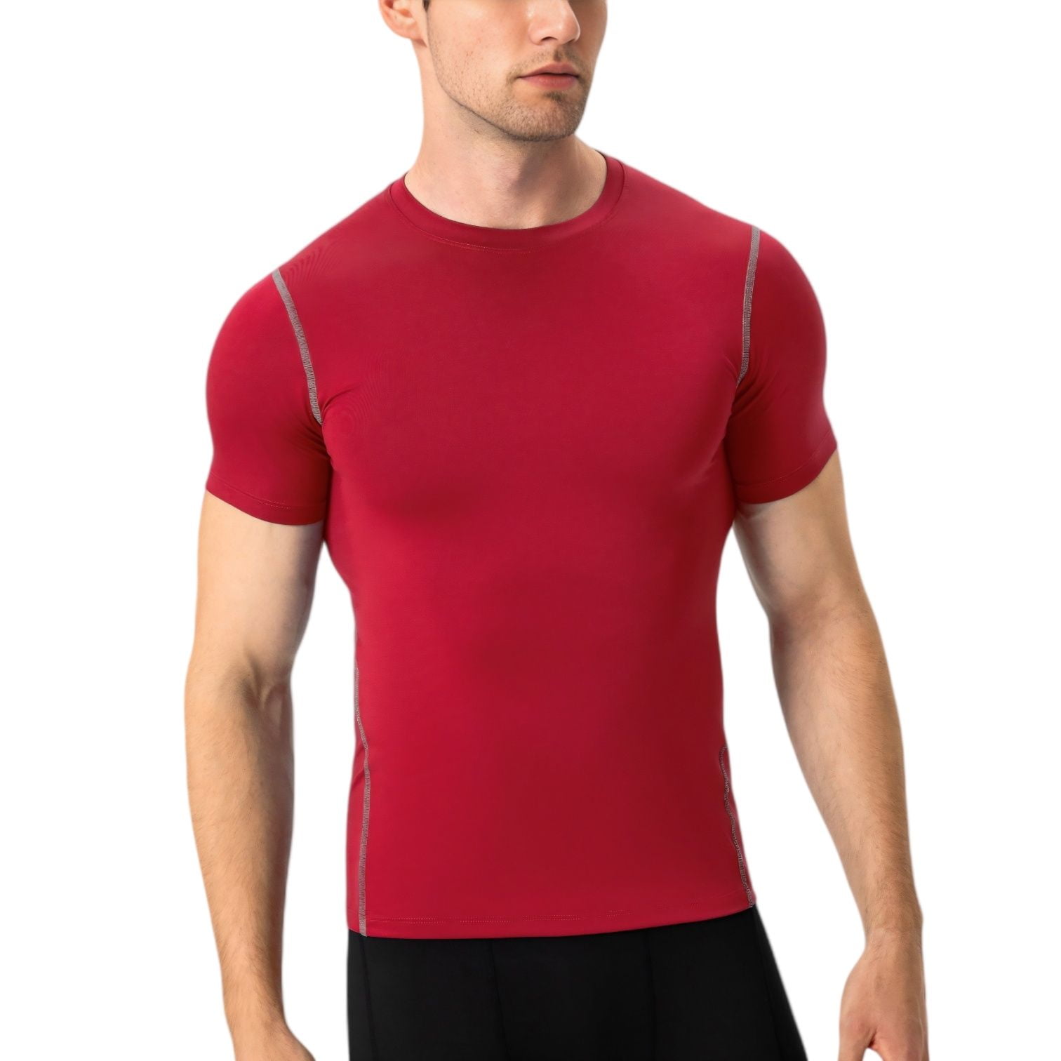 Anna-Kaci Active Men's Short Sleeve Compression Shirt with Stretch Fit and Moisture-Wicking Fabric main image 1