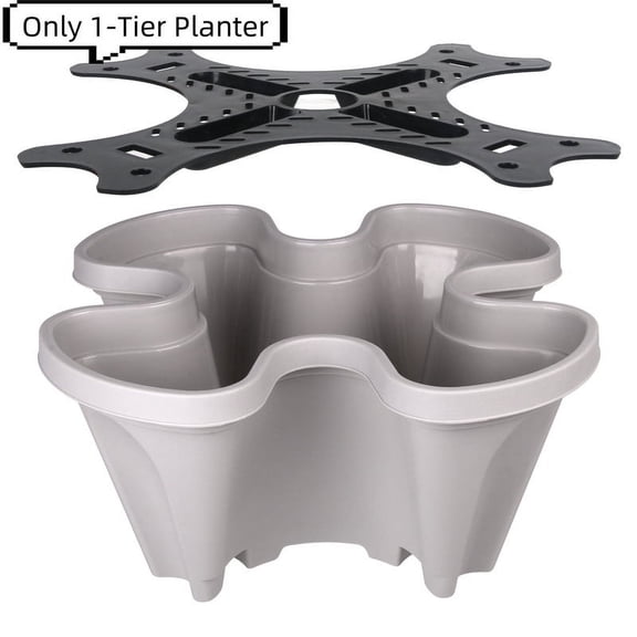 Active Mind Ltd 1-Tier Expandable Vertical Garden Starter - Space-Saving Indoor/Outdoor Planter for 12+ Herbs/Vegetables(No Tray And Wheels), Agreeable Gray