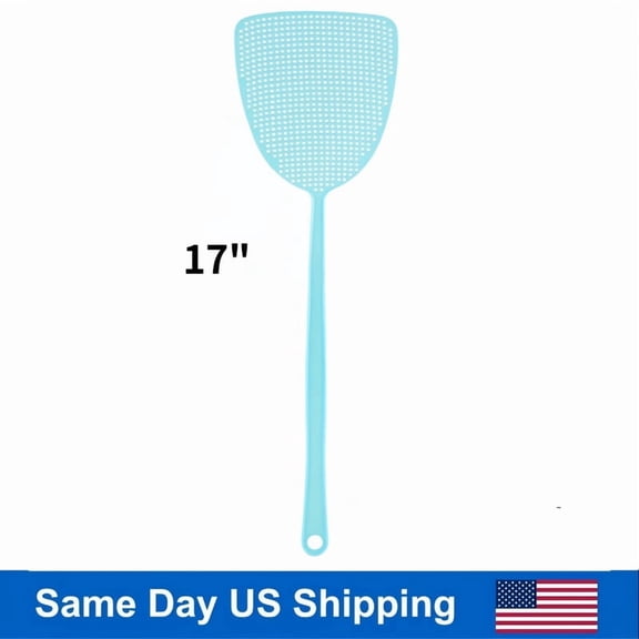 Active Mind Ltd 17 Inch Fly Swatter with Long-Reach Handle & Flex Head - Indoor/Outdoor Bug Zapper - Blue