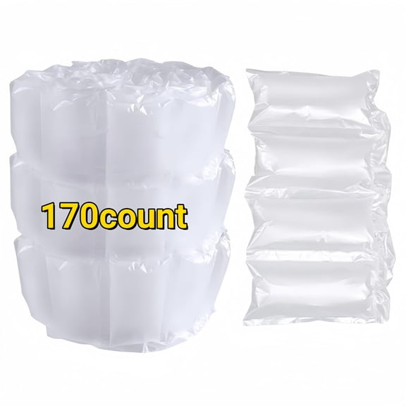 Active Mind Ltd 170 Count 4"x8" Air Pillows for Shipping - Pre-Filled Inflatable Air Cushion Bags - No Pump Needed - Heavy Duty Void Fill Packing Material for Moving Fragile Items