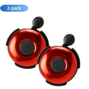 Active Mind Ltd 2-Pack Classic Bike Bell with Ring Loud Horn - Classic Handlebar Bell for Adults/Kids Mountain/Road Bicycles, Bike Accessories, Red
