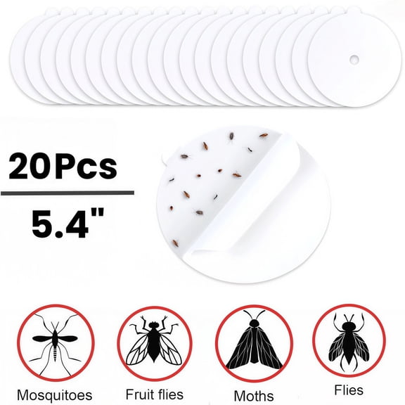 Active Mind Ltd 20-Pack Flea Trap Refill Discs, 5.4 Inch Sticky Glue Boards Replacement for Most Electric Plug-In Bug Zappers, Non-Toxic Fly & Mosquito Traps, Pet & Family Friendly