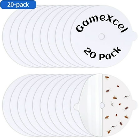 Active Mind Ltd 20-Pack Flea Trap Refill Discs - 5.4in Sticky Glue Boards for Dome Bed Bug & Mosquito Traps, Non-Toxic Pest Control Pads Fits Most Models, Pet-Safe Indoor Use