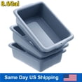 thumbnail image 1 of Active Mind Ltd 3-Pack 8.6 Gallon Heavy-Duty Commercial Kitchen Storage Bin - Black Bus Tub / Tote Box (24.5"x16.5"x7") - for Food Service, Dishwashing, Restaurant Organization - Stackable & Durable, 1 of 7