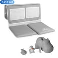thumbnail image 1 of Active Mind Ltd Collapsible Baby Bath Kneeler Pad & Faucet Cover Set - Non-Slip Bathtub Knee/Elbow Protector with Silicone Spout Guard, Toy Organizer & 2 Bath Toys, Infant Bath Safety Essentials,Gray, 1 of 7