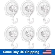 DUNCHATY Heavy Duty Suction Cup Hooks 6-Pack - 22lbs Hold, Adhesive-Free Vacuum Hooks for Bathroom Shower/Tile, Kitchen, Window - Rustproof Hangers for Towels, Plants, Holiday Decor