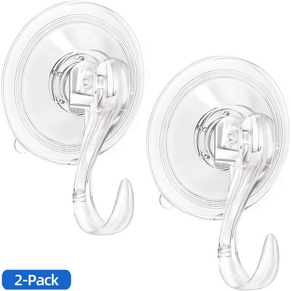Active Mind Ltd Industrial-Strength Vacuum Suction Hooks 2PC - 22 lbs Hanging Hooks for Kitchen/Bathroom/Windows, Rustproof Removable Adhesive-Free Holders for Plants, Towels, Holiday Garland Decor