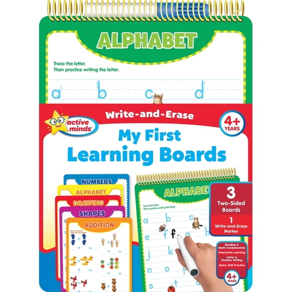 Active Minds Write-And-Erase My First Learning Boards, (Hardcover)