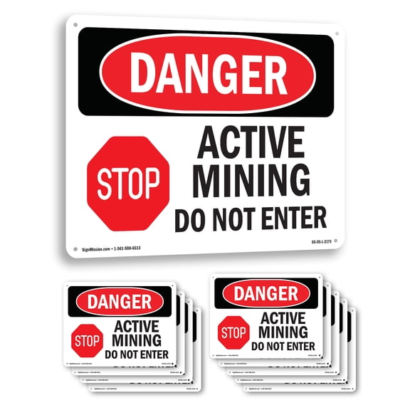 Active Mining Do Not Enter OSHA Danger Aluminum Sign 10 Inch x 7 Inch - 10 Pack