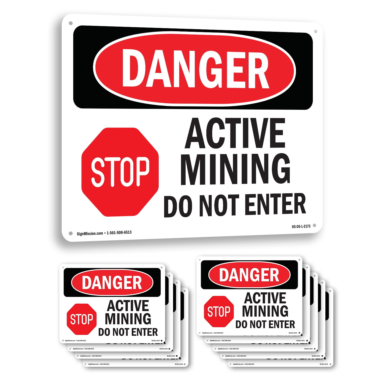 Active Mining Do Not Enter OSHA Danger Aluminum Sign 18 Inch x 12 Inch ...