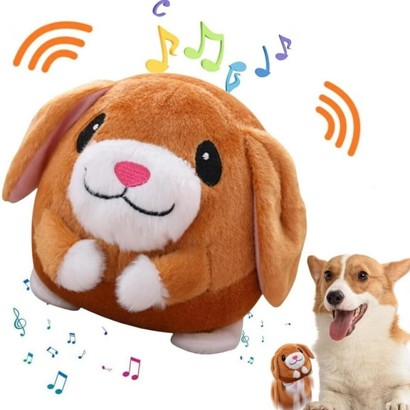 Active Moving Pet Plush Toy,Interactive Dog Toys Pet Bouncing Balls,USB Rechargeable Interactive Washable Cartoon Pig Plush Sound Electronic Dog Toy,Small Cute Squeaky Pig Dog Toy