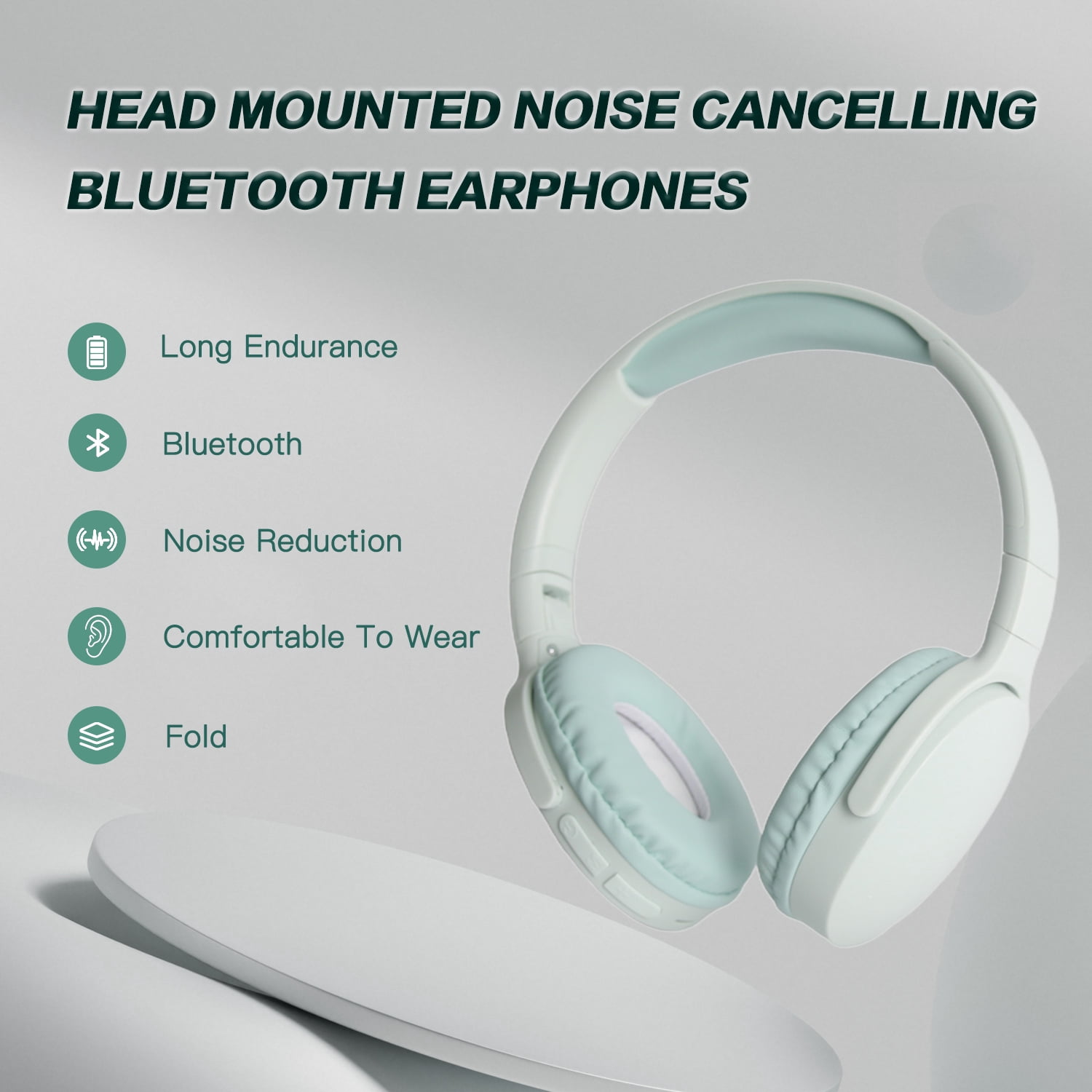 Active Noise Cancelling (ANC) Over-Ear Headphones | Bluetooth 5.0, Deep ...