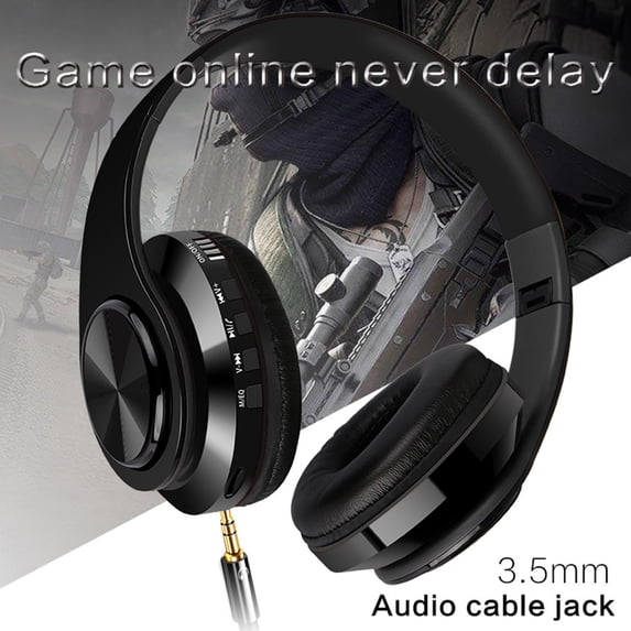 Active Noise Cancelling Bluetooth Headphones Over Ear Stereo Wireless with Deep Bass Built In Mic Airplane Adapter Foldable Comfort Fit for Travel Home Office