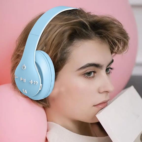 Active Noise Cancelling Headphones 100H Playtime Wireless Over Ear Bluetooth Headphones with Deep Bass Fast Charging Light Weight Comfort Earcups Headsets for Travel Home Office Phone PC(Blue)