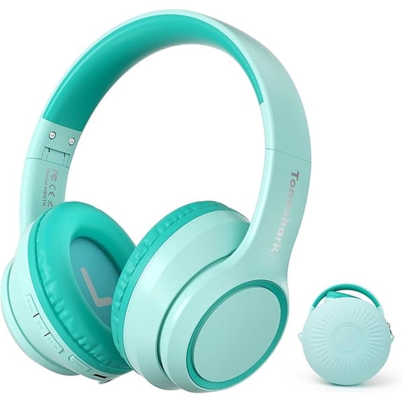 Active Noise Cancelling Headphones for Kids, 60H Playtime, Wireless Bluetooth Over-Ear Headset Built-in Microphone for Home/School/Travel/Party - Includes Portable Case