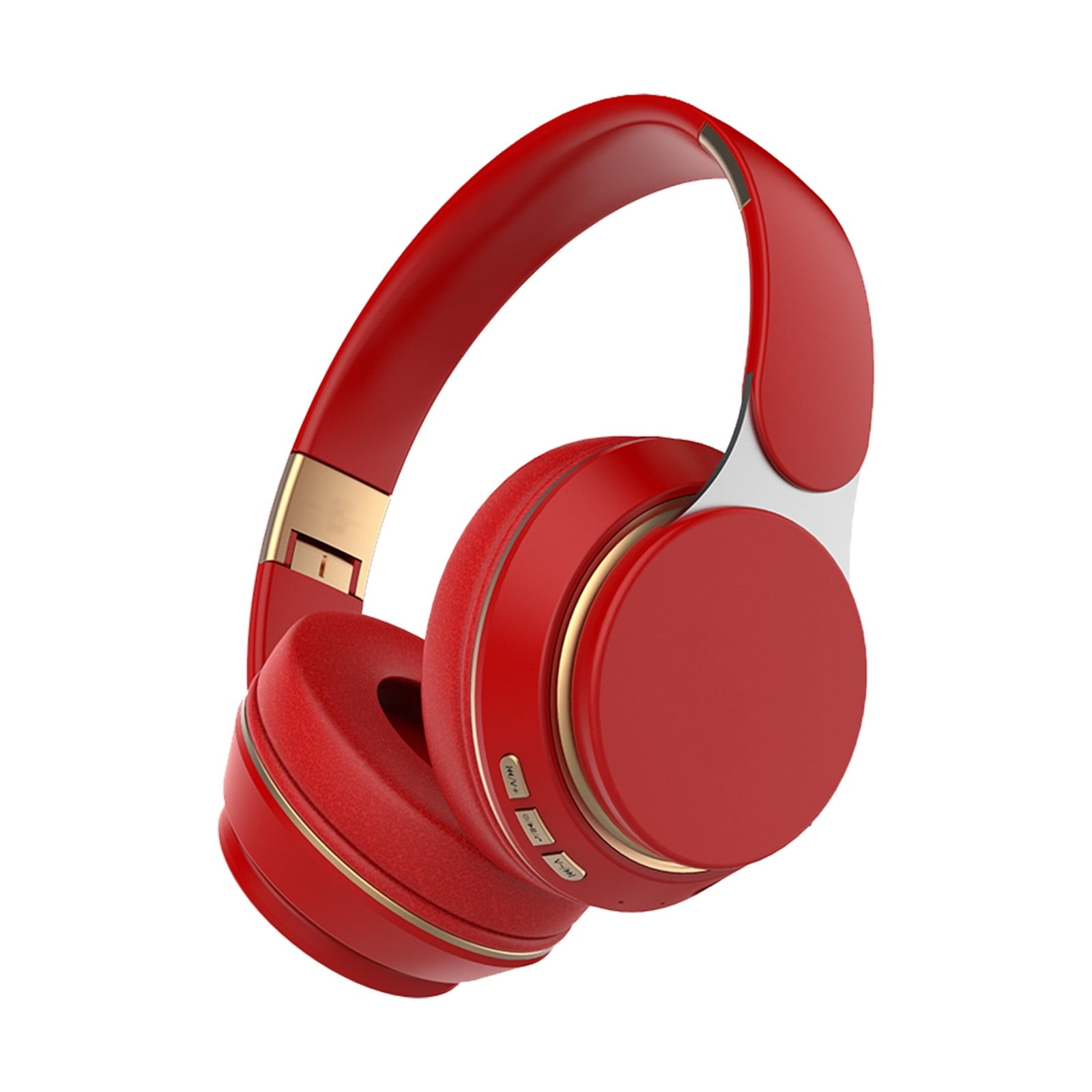 Active Noise Cancelling Headphones, Wireless Over Ear Bluetooth Headphones, 3EQ Modes via Button, 60H Playtime Lightweight Folding Stereo Bass Headset with Mic, for Travel Home - Red