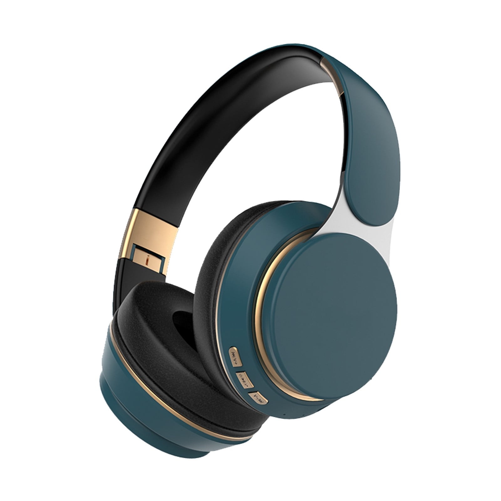 Active Noise Cancelling Headphones, Wireless Over Ear Bluetooth Headphones, 3EQ Modes via Button, 60H Playtime Lightweight Folding Stereo Bass Headset with Mic, for Travel Home - Blue