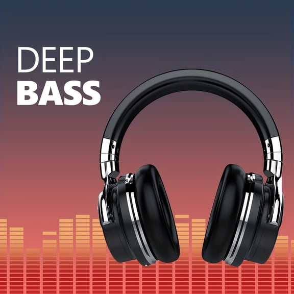 Active Noise Cancelling Headphones Wireless Headphones with Microphone Deep Bass, Over Ear Headphone, Comfortable Protein Earpads, 30 Hours Playtime