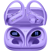 Active Noise Cancelling Wireless Earbuds Bluetooth Headphones 90 Hrs Playtime Ear Buds with Power Display Over-Ear Earphones with Earhooks IPX7 Waterproof Stereo Transparency Headset for Sports/Gym