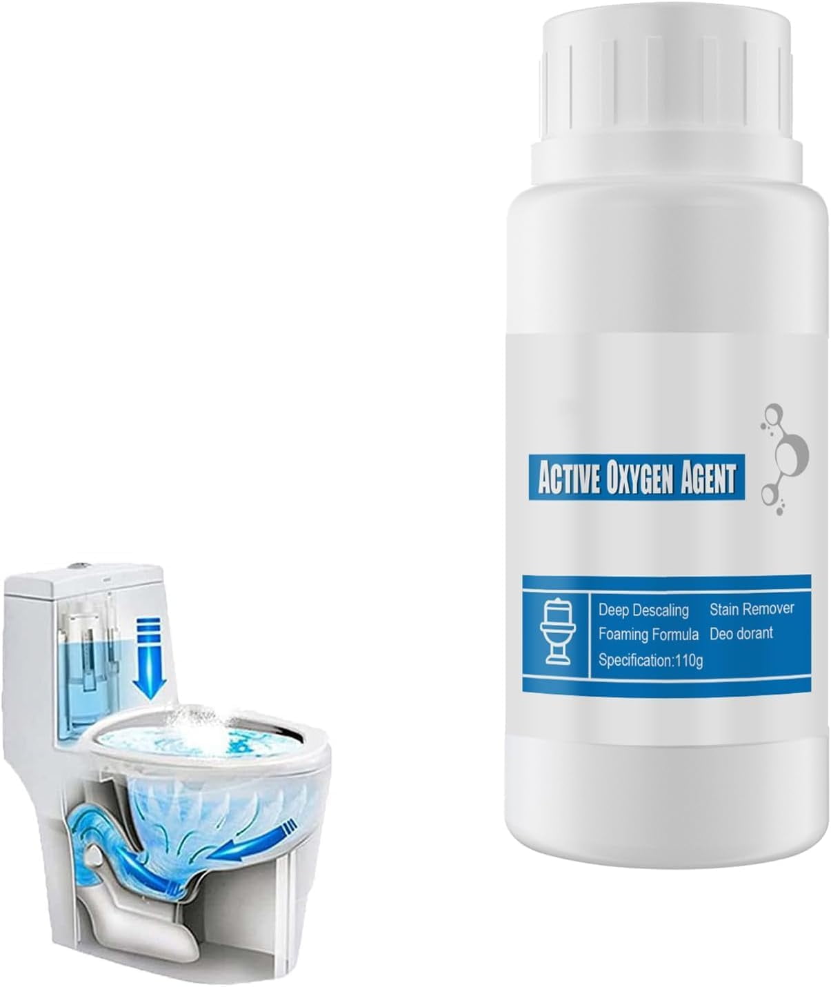 Active Oxygen Agent Toilet Cleaner,Splash Toilet Cleaner Foam Powder ...