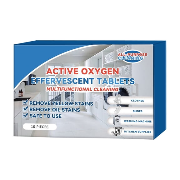 Active Oxygen Cleaning Tablets Stain And Grease Remover Multi Surface Cleaner 10 Tablets