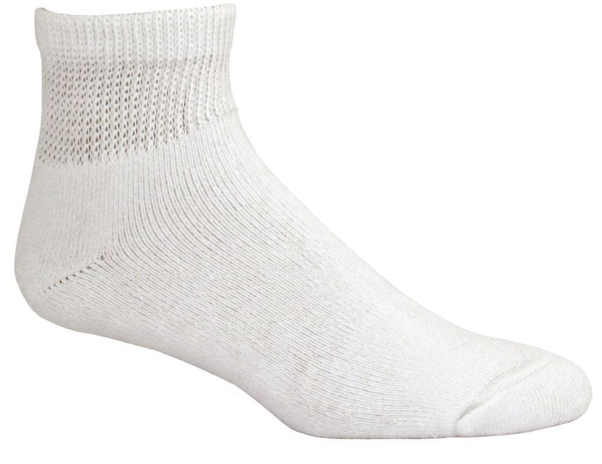 Active PRO (911) NonBinding Diabetic Ankle Socks, White, 3 Pair