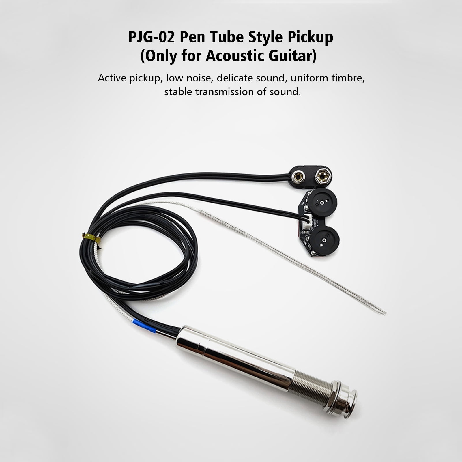Active Pickup Acoustic Pen Tube Style Acoustic Guitar Undersaddle Pickup Active Pickup Volume and Tone Controls with Pickup Piezo Rod Only for Acoustic Guitar