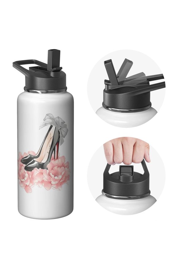 Active Pro 32oz Triple Walled Holiday gifts Themed Water Bottle Stainless Steel Insulated With Straw Leak Proof