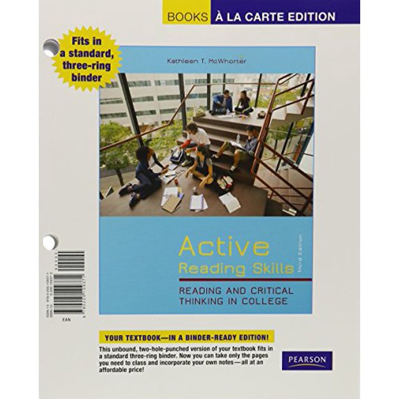 Pre-Owned Active Reading Skills: Reading and Critical Thinking in College, Books a la Carte Edition (3rd Edition), 9780205109371, 0205109373, Paperback, 3 edition