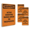 thumbnail image 1 of Active Shooting Range Ahead No OSHA WARNING Aluminum Sign 10 Inch x 7 Inch - 5 Pack, 1 of 8